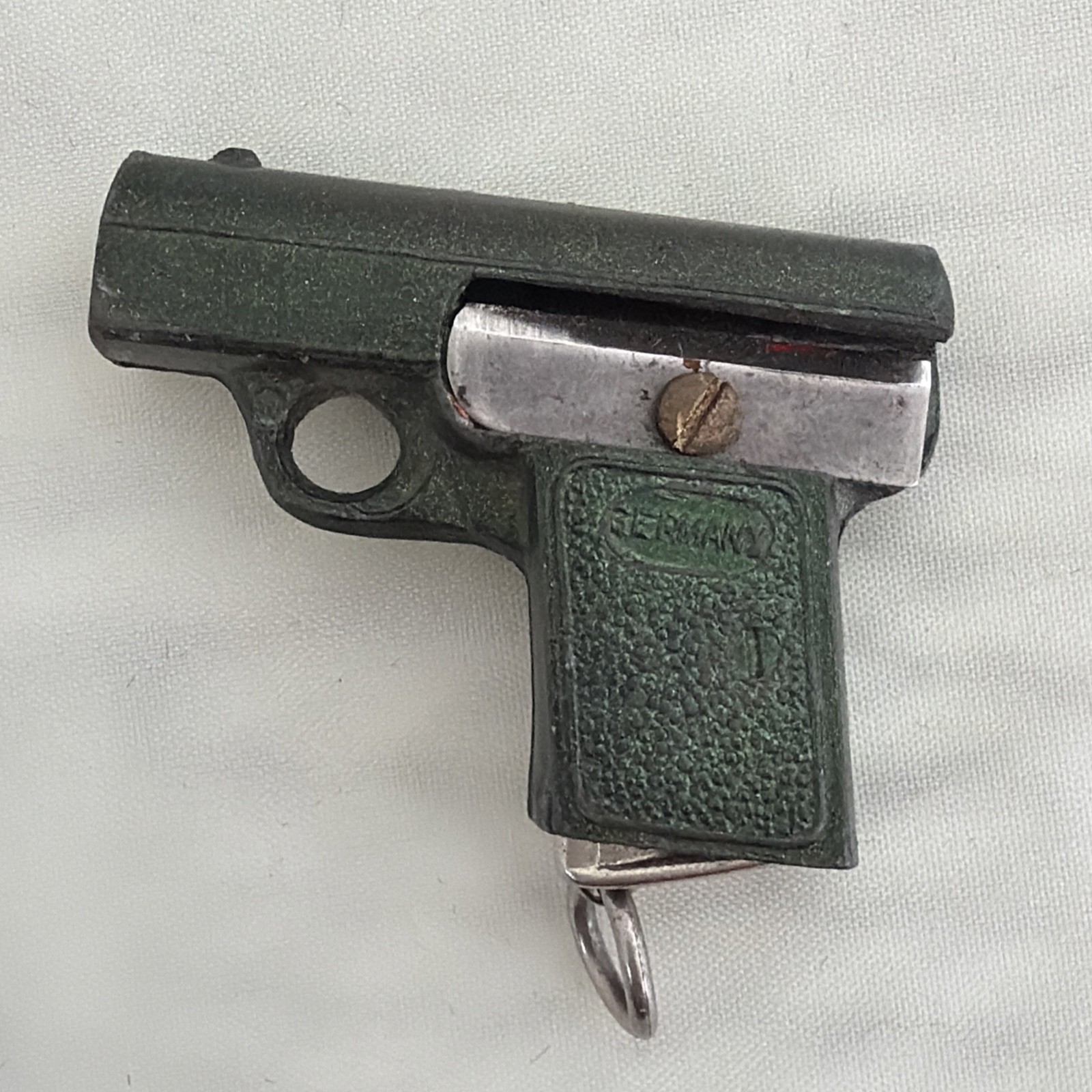 1930s Figural Pencil Sharpener Germany Miniature  Pistol With 1 5/8" Long