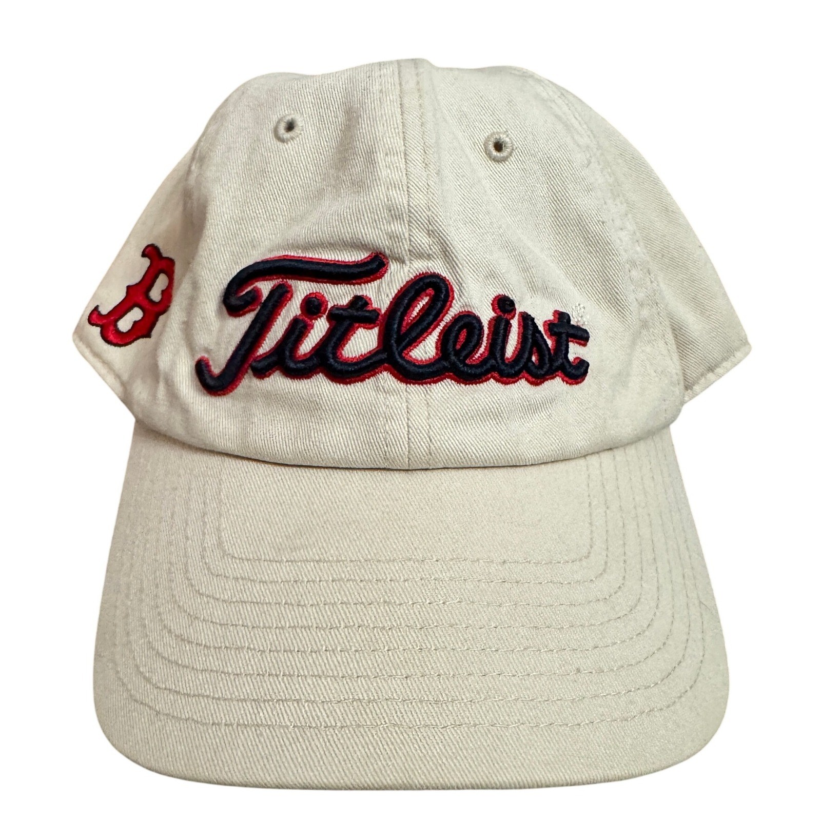 Titleist Boston Red Sox Baseball Golf Cap Hat Beige Adjustable