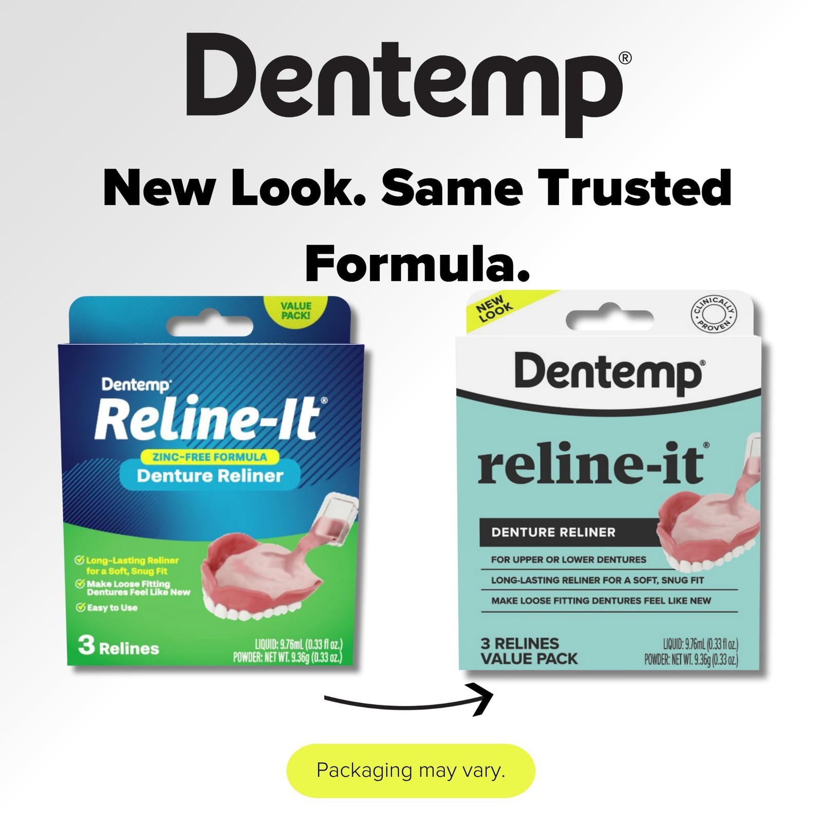 Dentemp Denture Reline Kit Value Pack - Advanced Formula It Clear