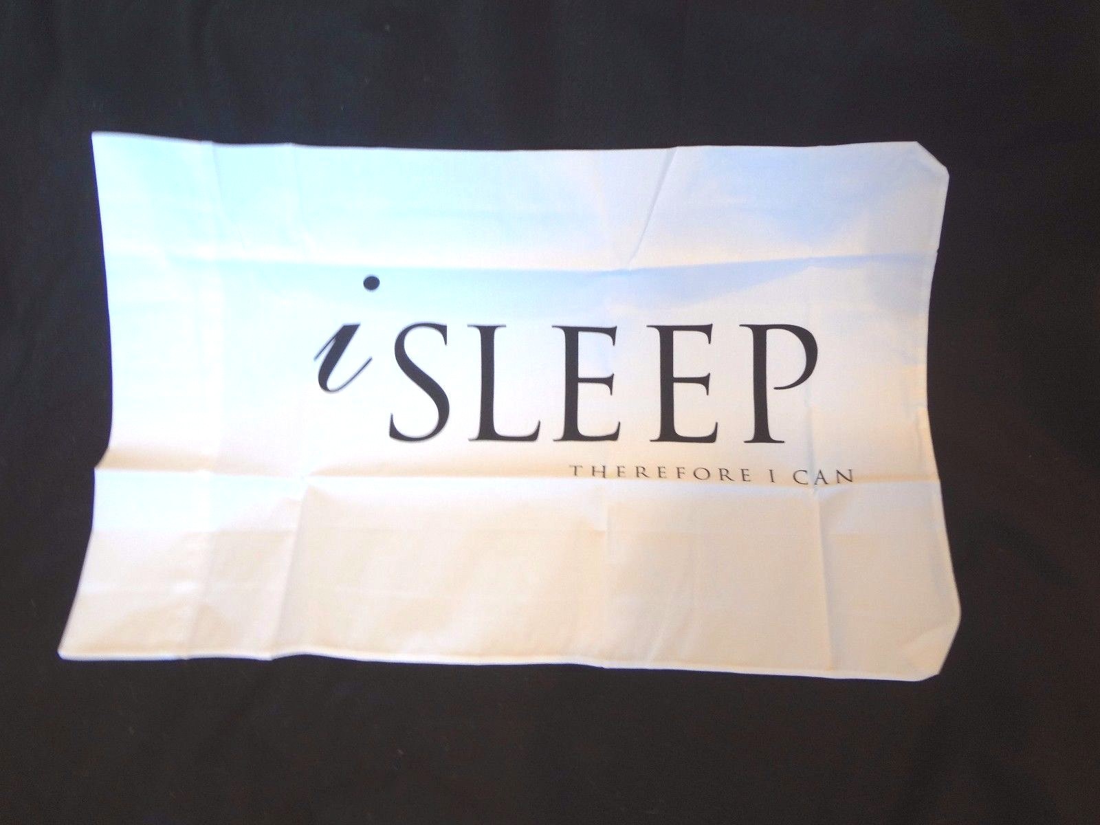 Funny Pillowcase ~ I SLEEP THEREFORE I CAN ~ Standard Pillowcase White ~ New