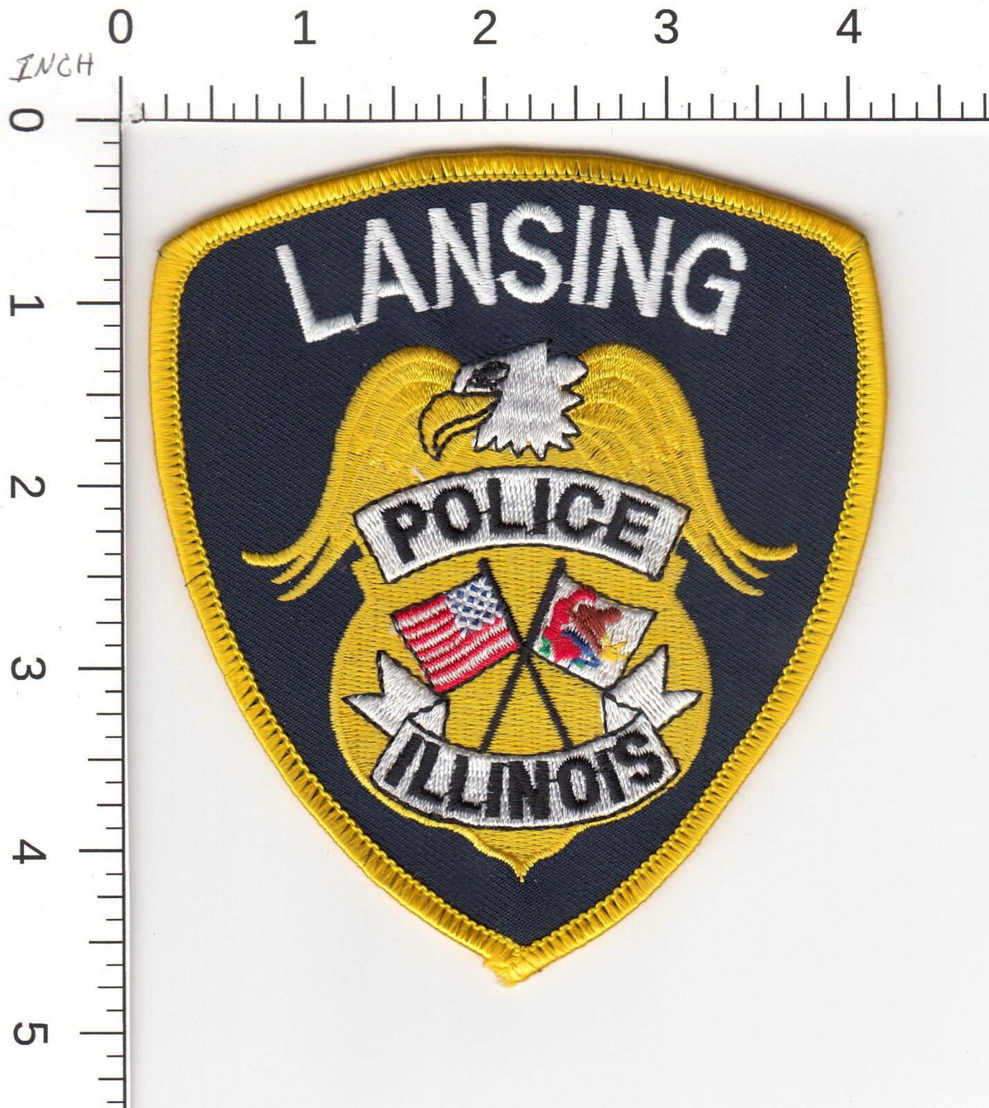 LANSING (O/S TWO FLAG VERSION) ILLINOIS POLICE COLLECTIBLE PATCH