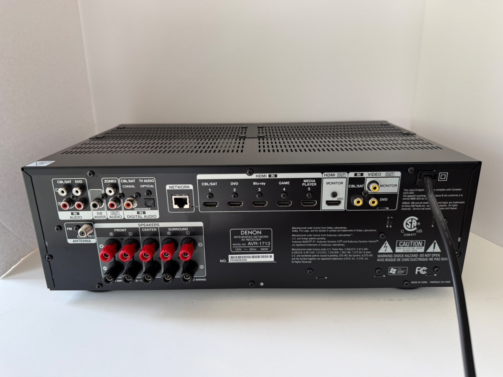 DENON AVR-1713 INTEGRATED NETWORK RECEIVER with ACCESSORIES