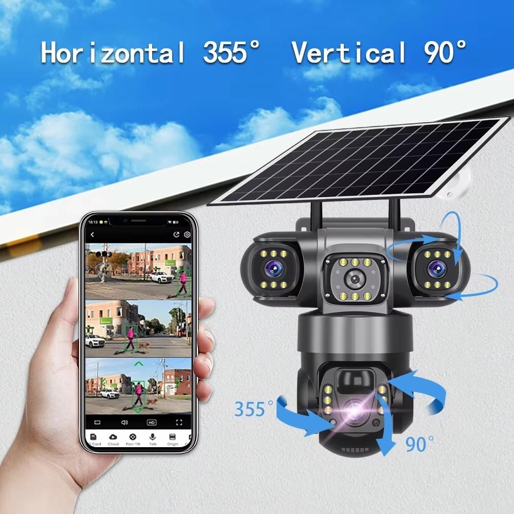 Solar Battery Powered Wireless WiFi Home Security Camera System Outdoor Pan/Tilt
