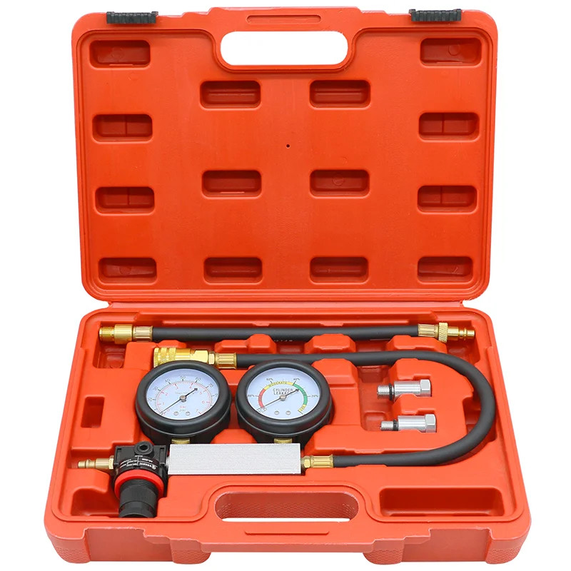 TU-21 Cylinder Leak Tester Compression Leakage Detector Set Double Gauge Petrol