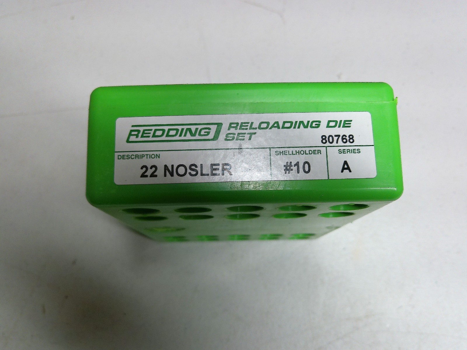 Redding 80768 Reloading Die Set 22 Nosler Shell Holder # 10 Series A