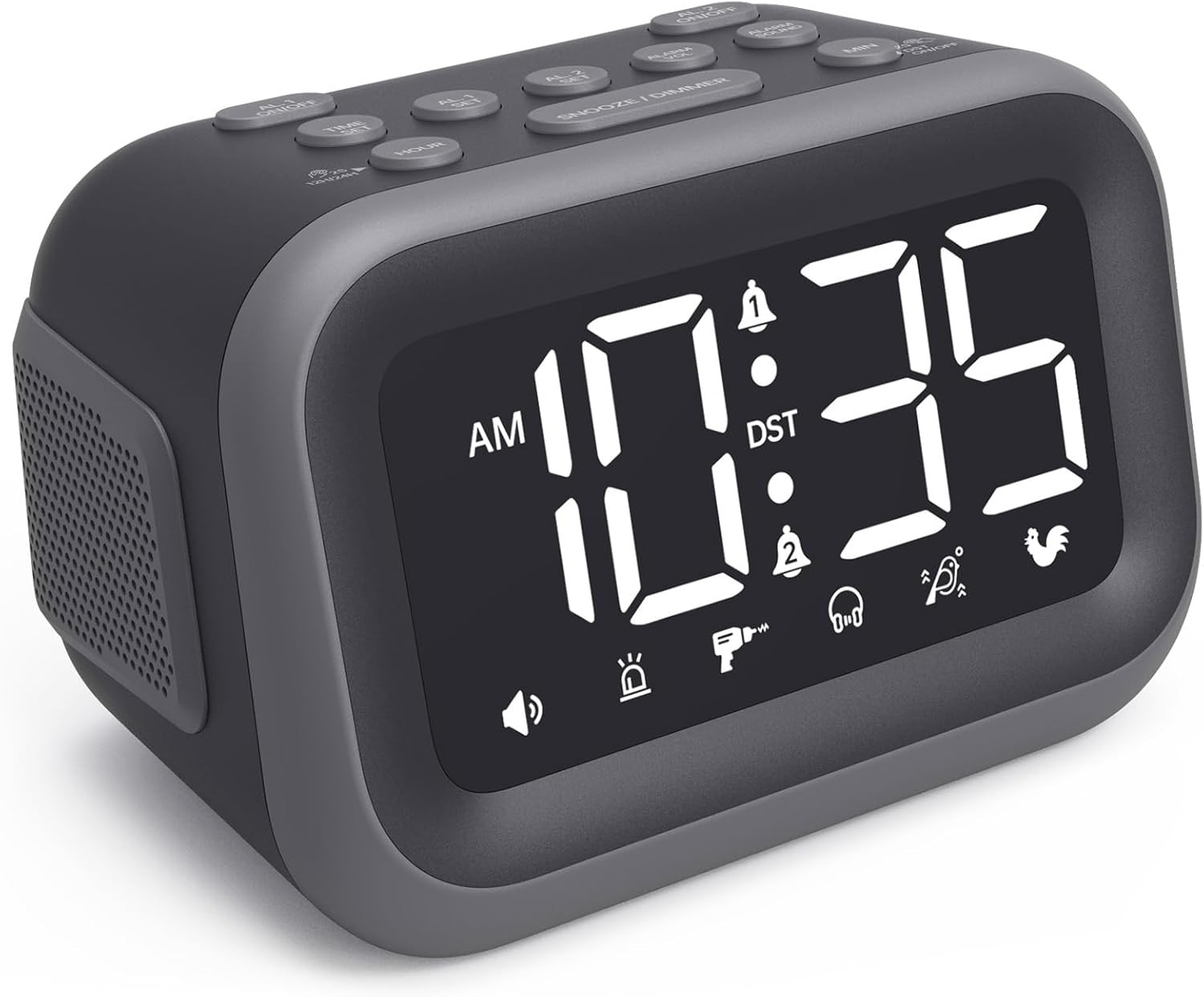Super Loud Alarm Clock: 115Db Dual Alarms and 6 Alarm Sounds for Heavy Sleepers