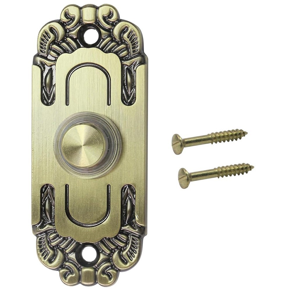 Antique Bronze LED Doorbell Button Retro Wall Mounted Iron for Front Entry