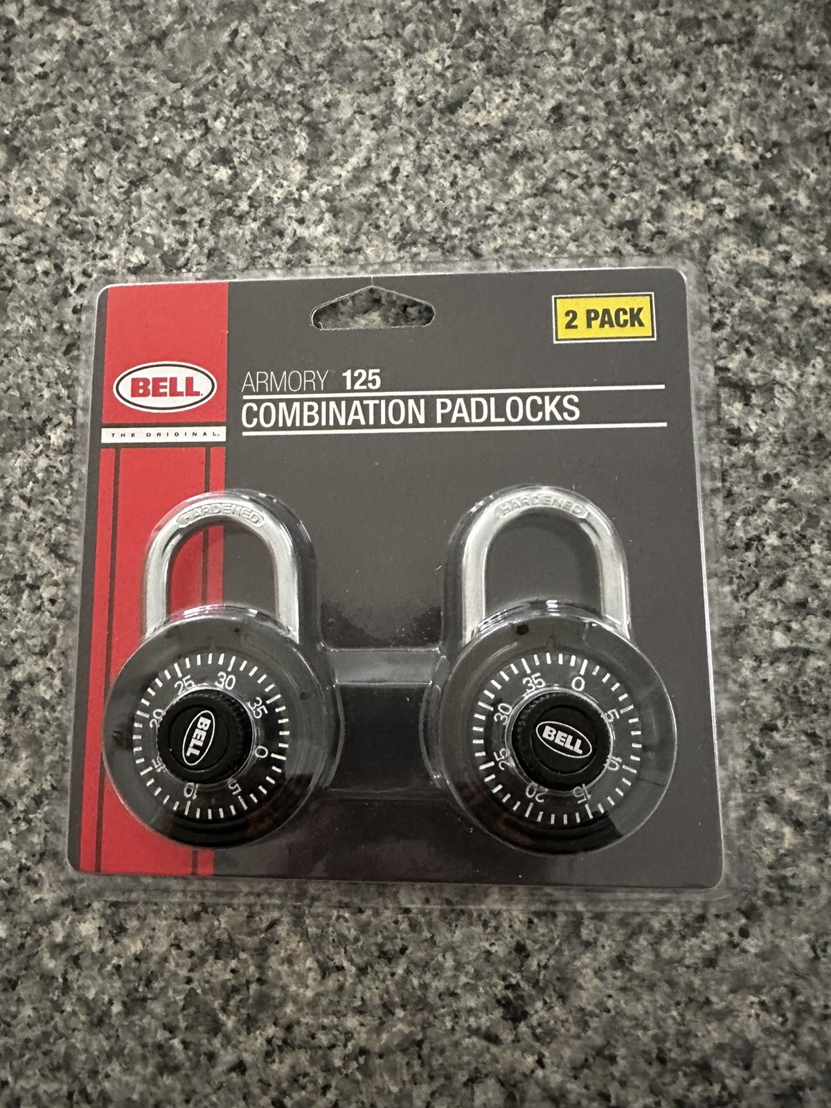 Bell Armory 125 Combination Padlocks, Black Combination - 2 Pack