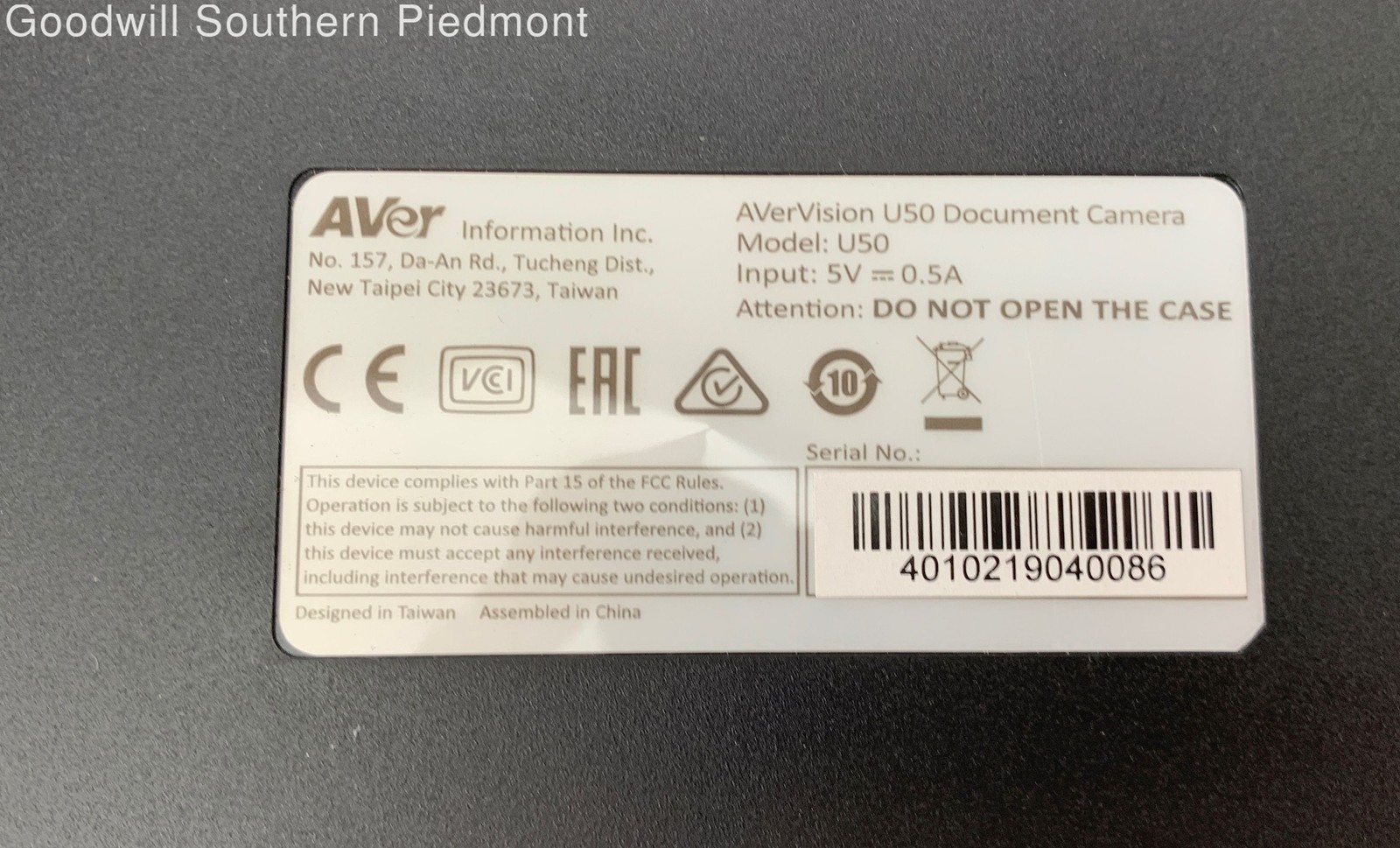 Aver AVerVision U50 Document Camera - Open Box