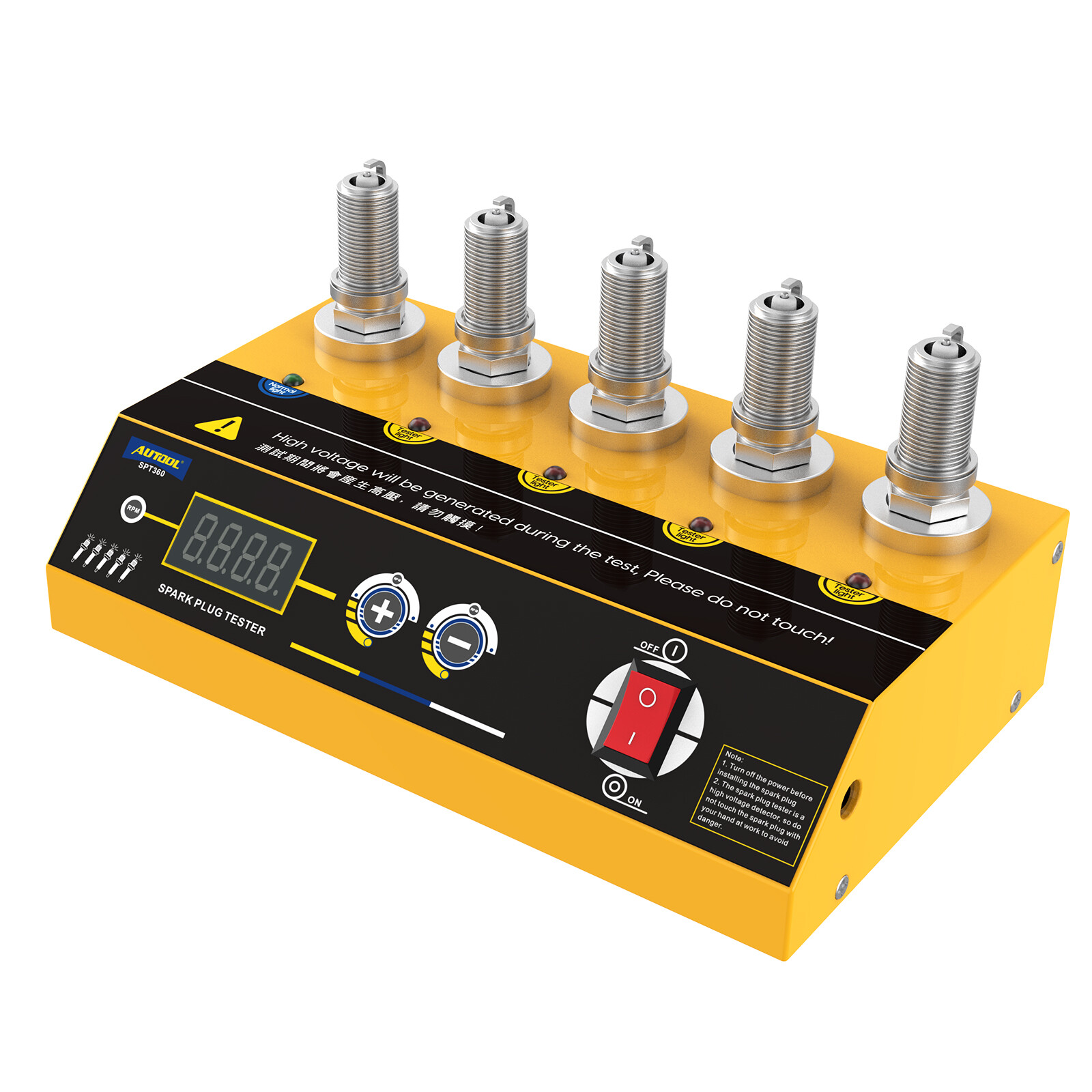 AUTOOL 5-Hole Spark Plug Tester - Auto Diagnostic Scanner for Car Ignition Syste
