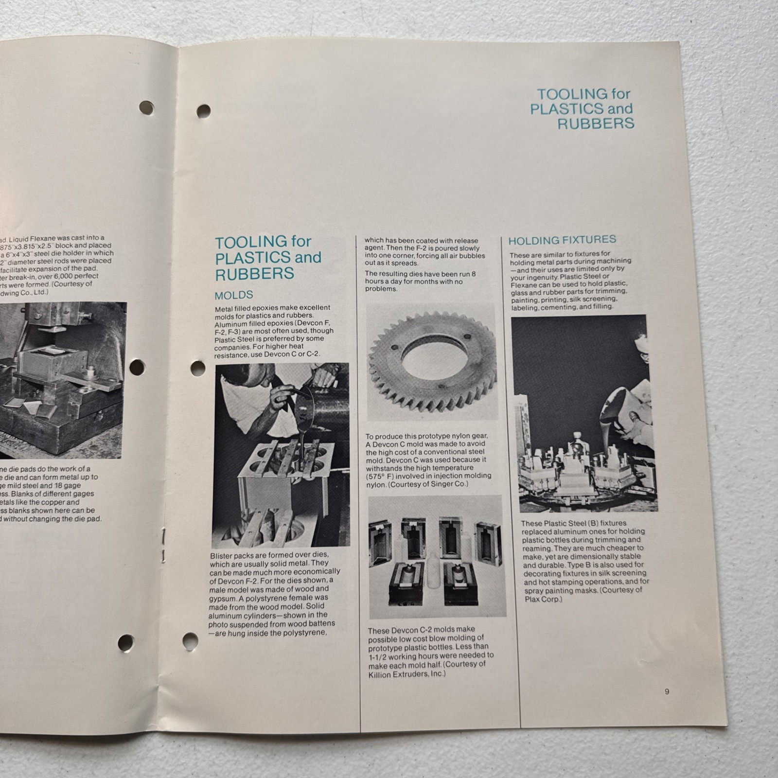 Devcon Corporation Danvers, Mass Tooling With Devcon Bulletin T-1 Catalog