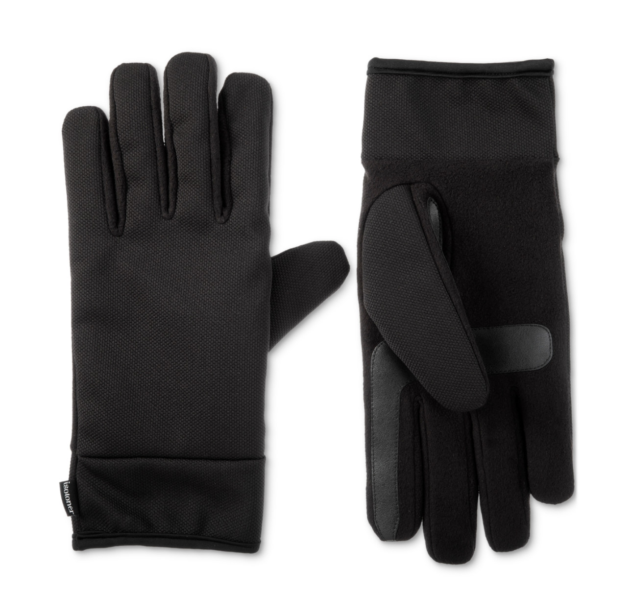 Isotoner Signature Men Lined Water Repellent Tech Stretch Gloves Black Size M