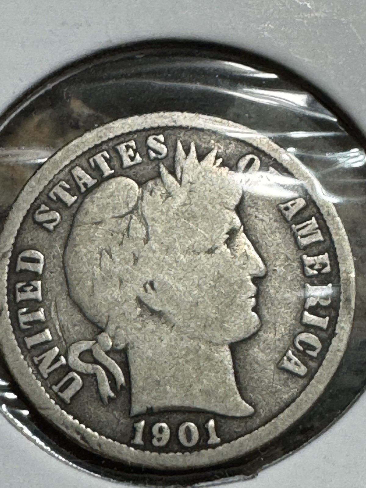 1901-s Barber Dime, Much Better Date, Nice Details, Free Shipping