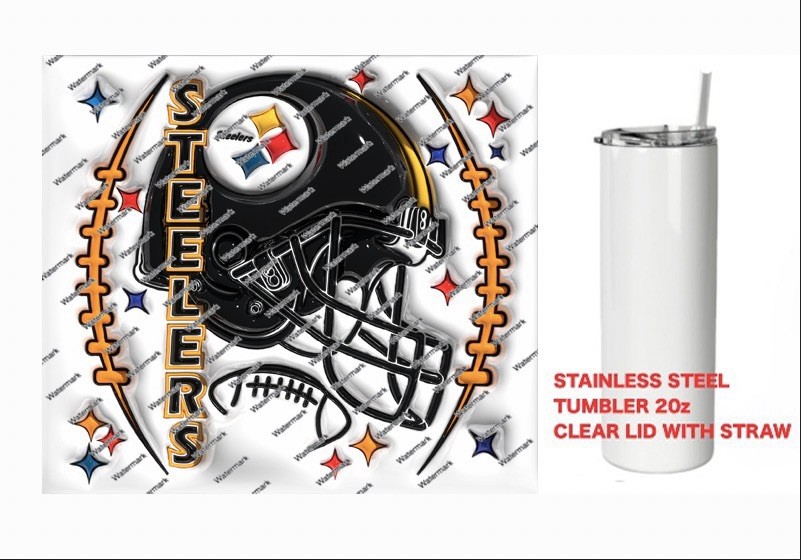 STEELERS  -  PUFFY 3D NFL HELMET Tumbler 20 oz Stainless Steel