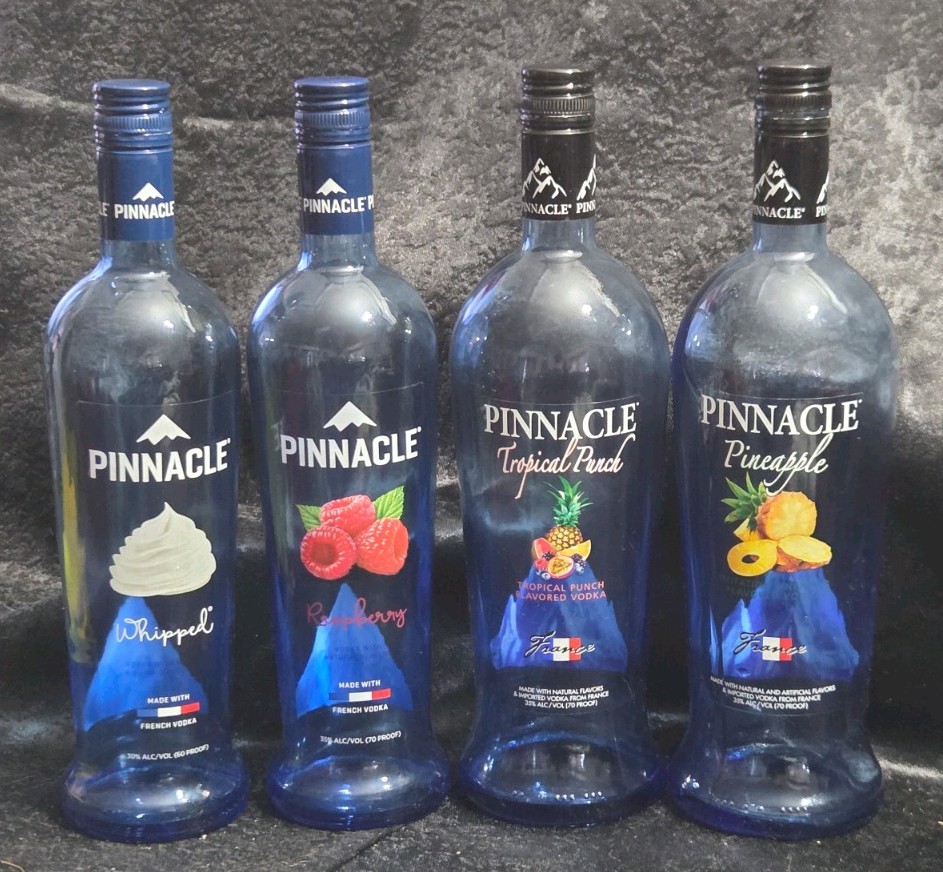 Empty Pinnacle Vodka Glass Bottles Mixed Lot (4)!