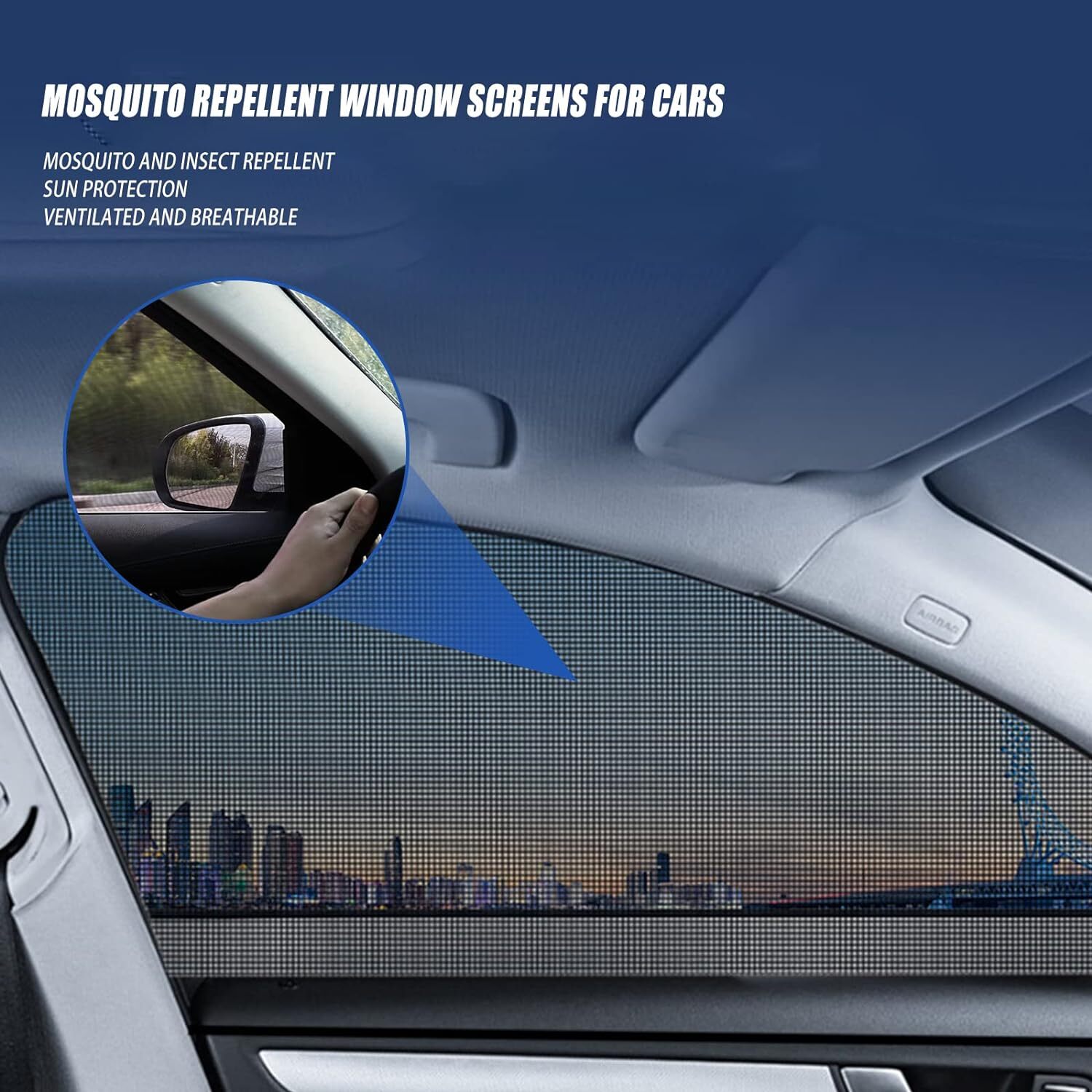 4Pcs Car/SUV Window Side Screen Sun Mesh Shade Cover Sunshade Visor Elastic USA