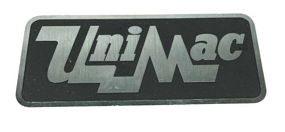New Adhesive Backed UniMac Name Plate Heavy Duty 7" X 3"