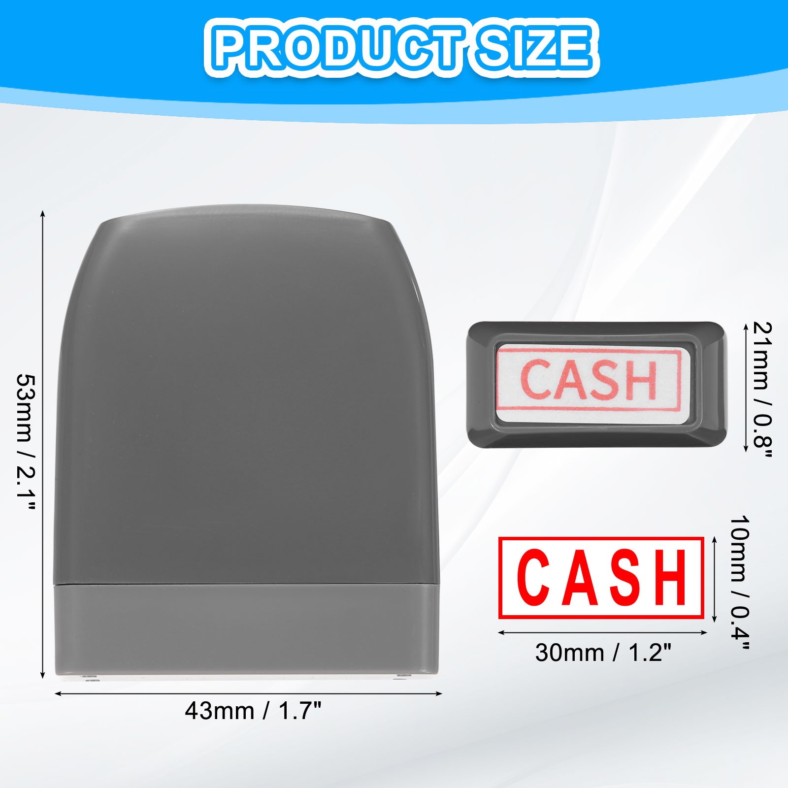 CASH Notice Stamp Self Inking, Grey