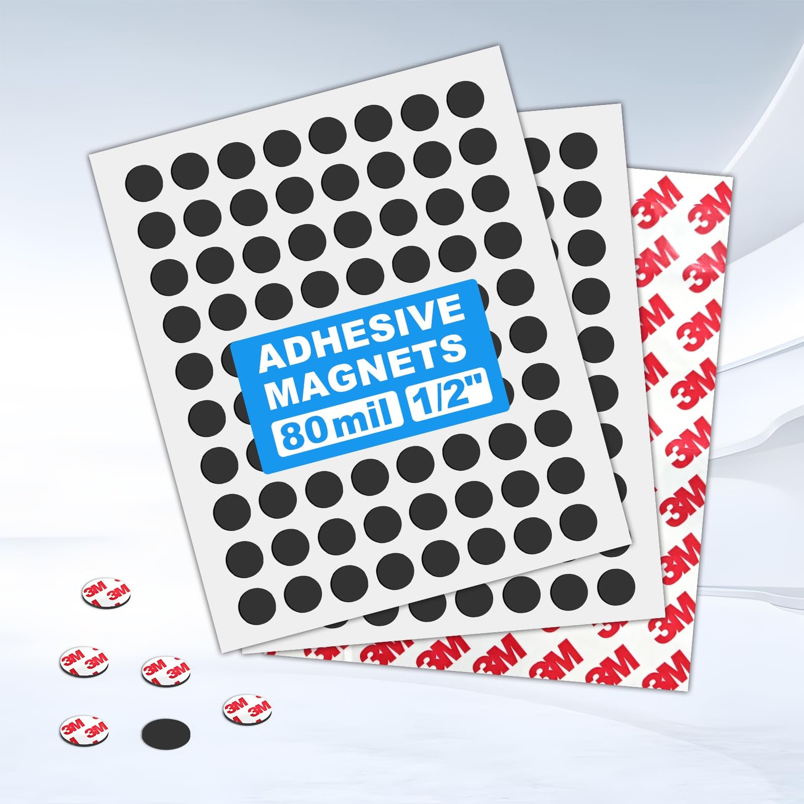 Small Round Magnets 1/2" with Adheisve Backing for Super Tiny Parts of Arts a...