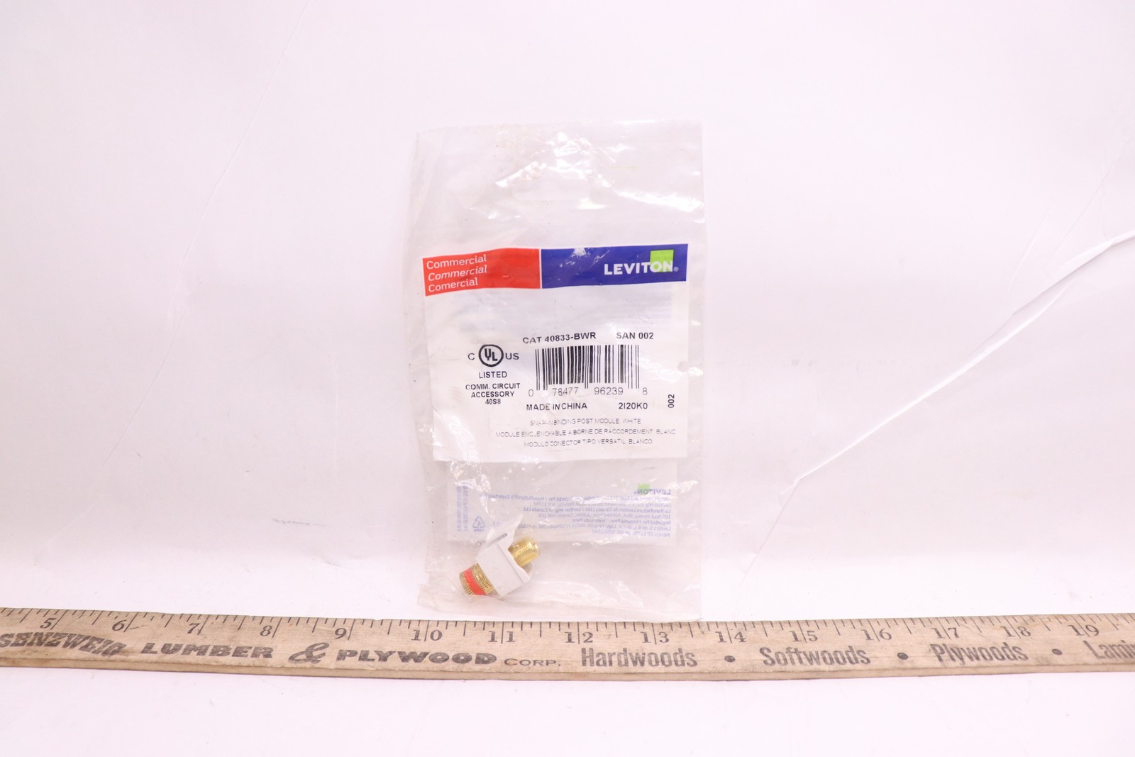 Leviton Post Adapter Binding White and Gold Plated 40833-BWR