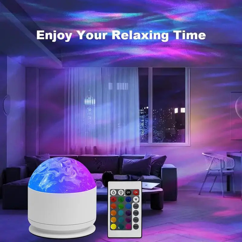 JEYUIN 16-Color Star Projector with Remote Control - Ripple Design, Ocean Wave L