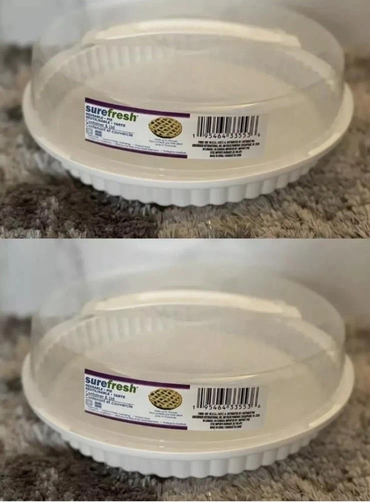 Pie Cookie Keeper Carrier Tray Storage Container 2 PACK BPA-FREE QUICK FREE SHIP