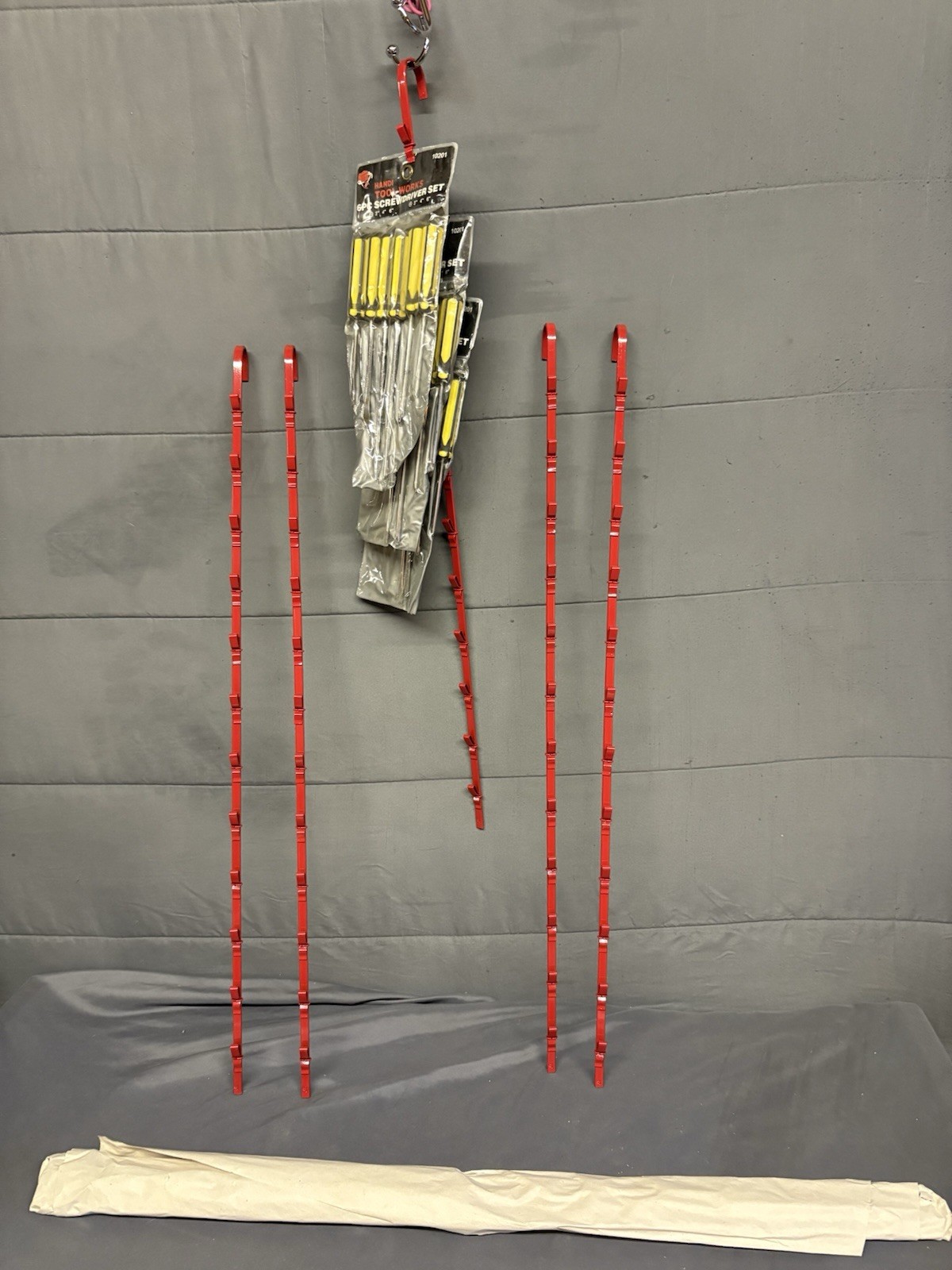10 Pc Hanging Clip Strip. 12 Clips Per Strip. Perfect For Merchandising Snacks.
