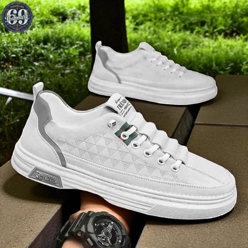 Men's  Shoes Vulcanize White Leather Casual Comfort & Stylish for Every Step