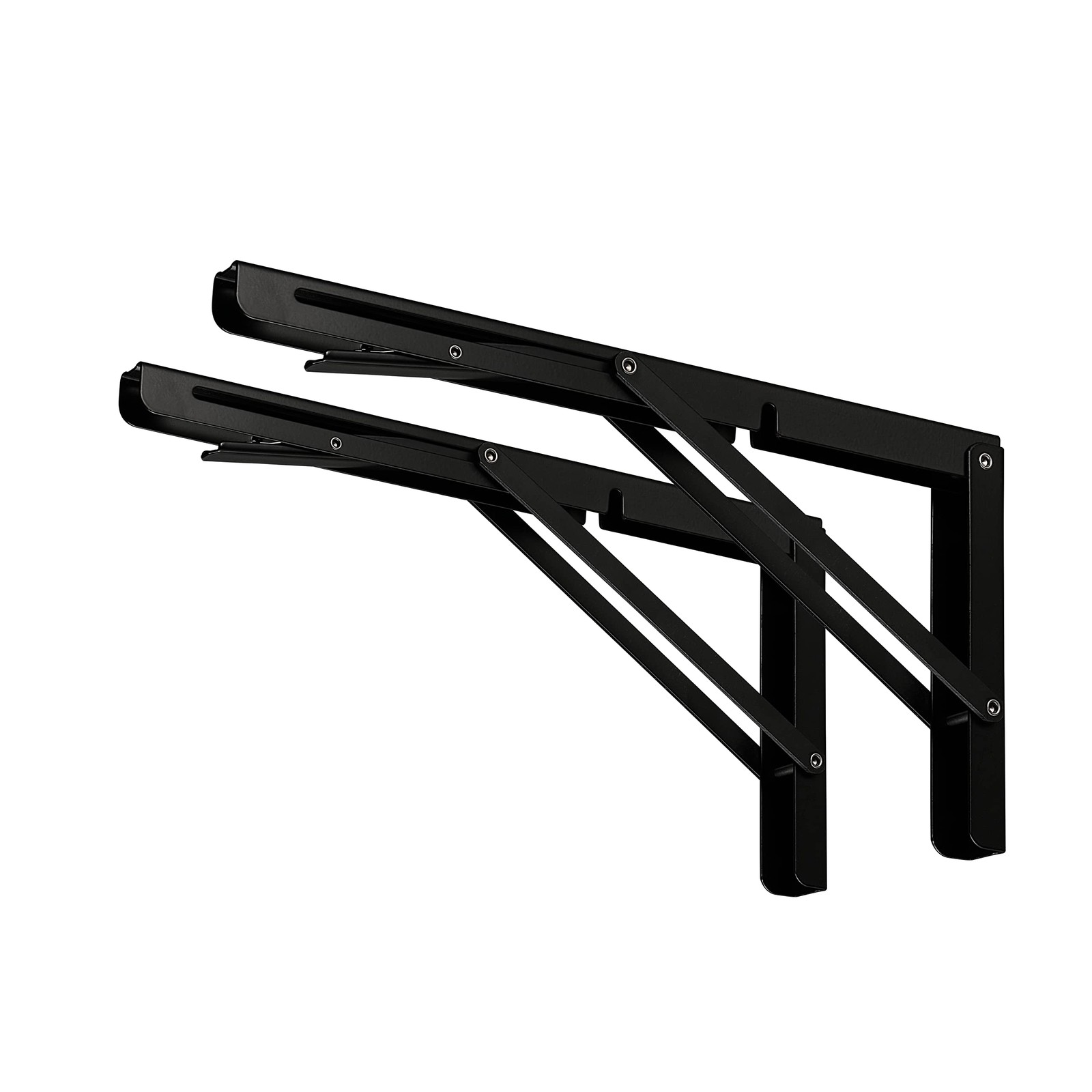 24" Black Folding Shelf Brackets Max. Load 550 Lb Heavy Duty Diy Wall Mounted Sh
