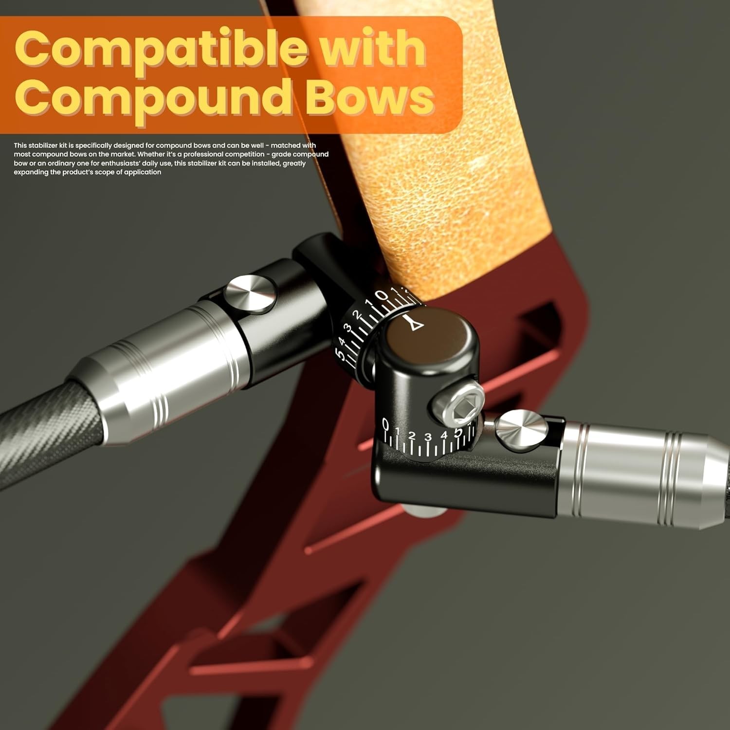 Bow Stabilizer Kit Adjustable Aluminum Bow V-bar Mount for Compound Bows