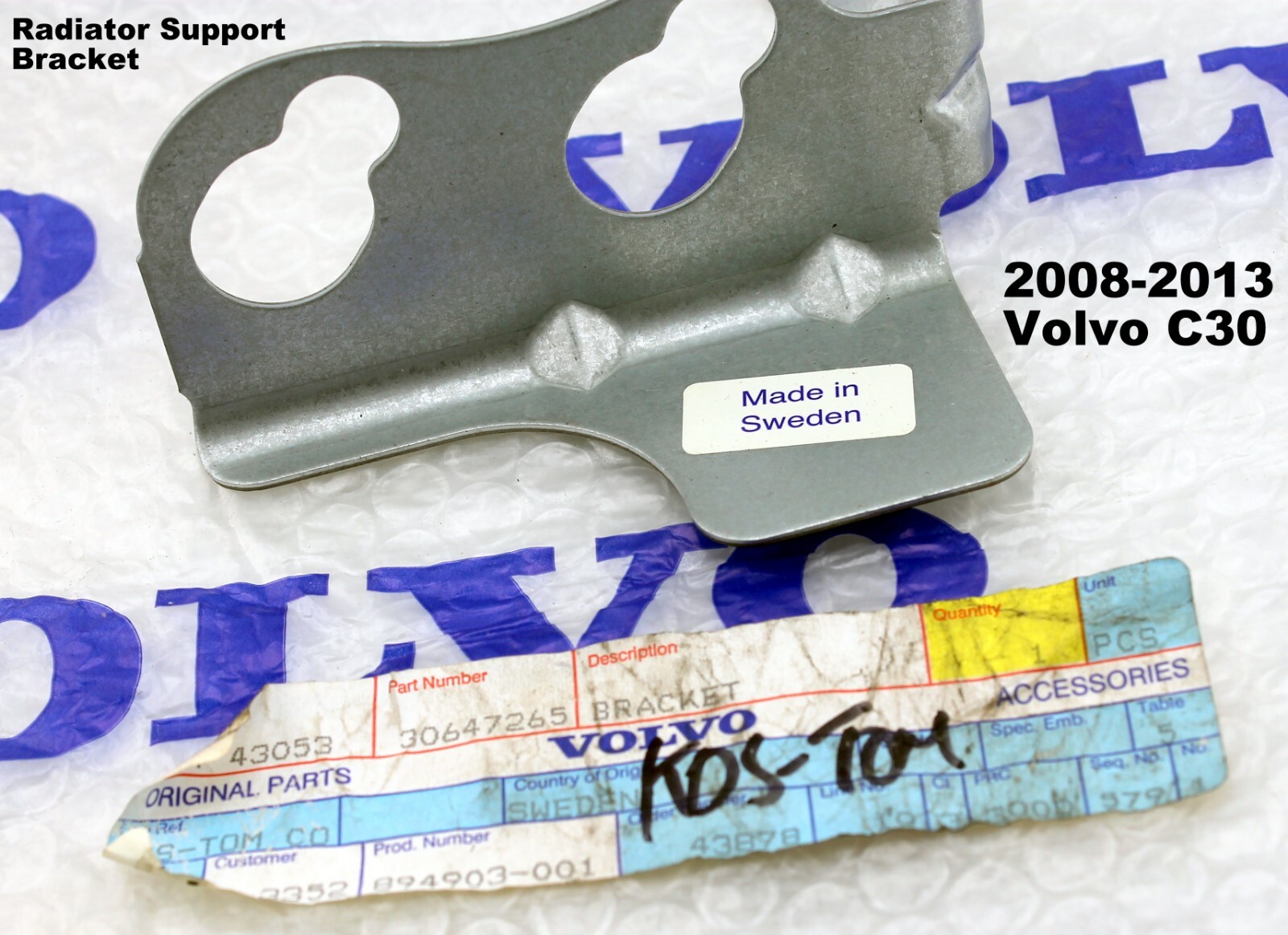NEW Genuine 2008-2013 Volvo C30 Radiator Support Bracket 30647265