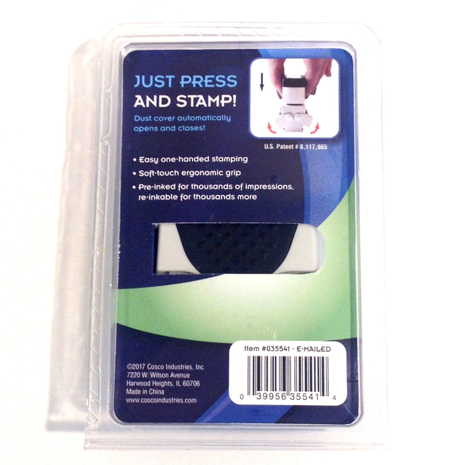 ACCUSTAMP 2 "E-MAILED" Pre-Inked Shutter Stamp Blue Red Ink 1 5/8 x 1/2 NEW