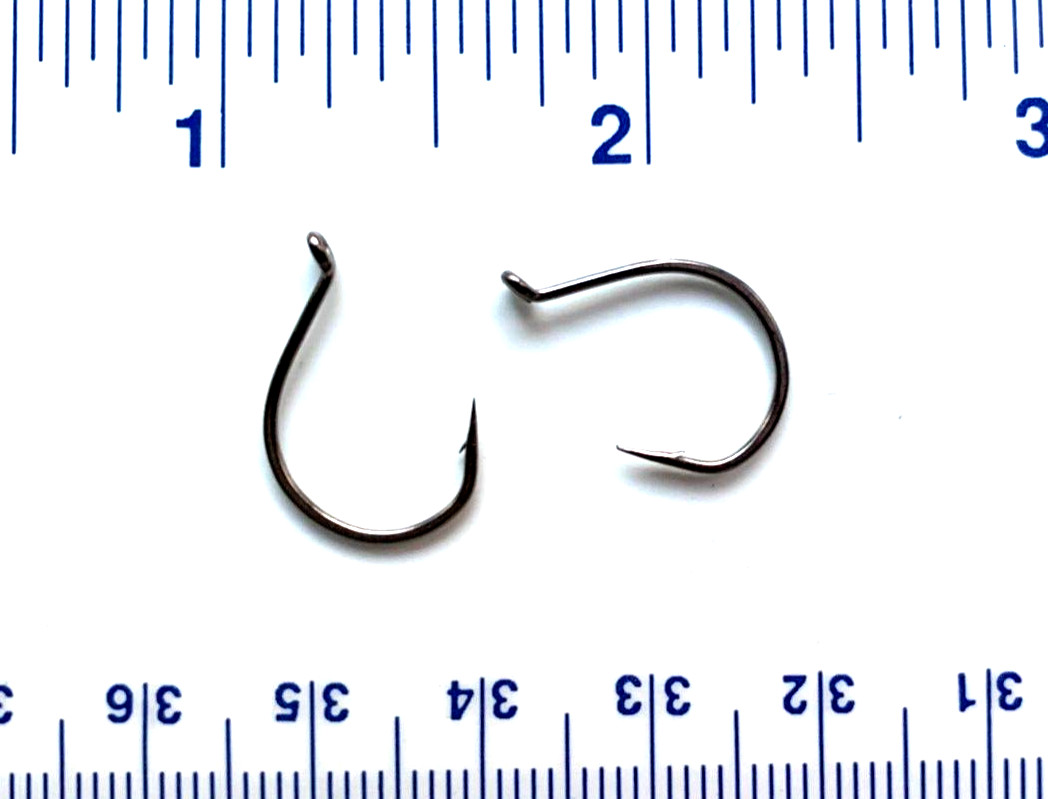100 Gerry's Tackle Black Wacky Worm Wide Gap Octopus Fish Hooks size 4