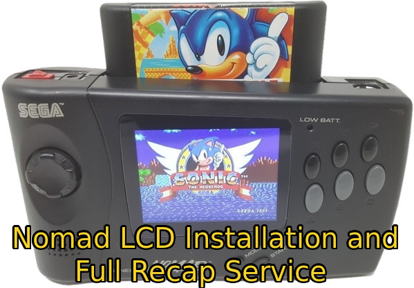 Sega Nomad Aftermarket Screen LCD Installation Full Capacitor Replacement Recap