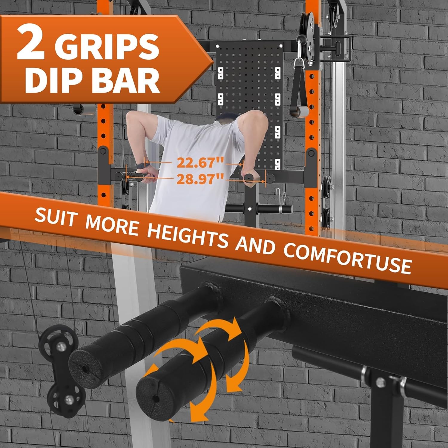 Power Rack with LAT Pulldown Dual Pulley System Squat Cage Home Gym 2000 lbs