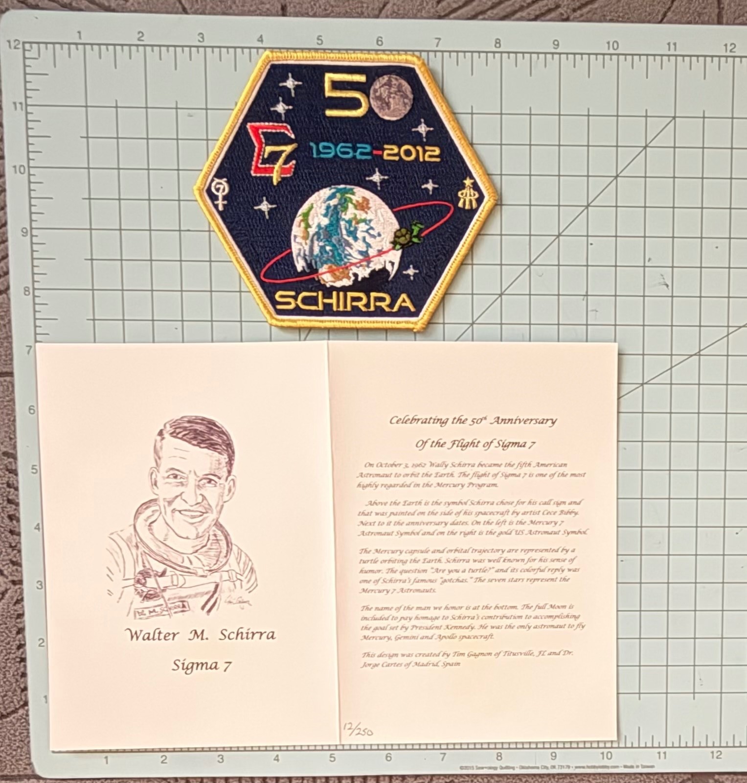 NASA-Sigma 7 50th Anniversary patch and folio