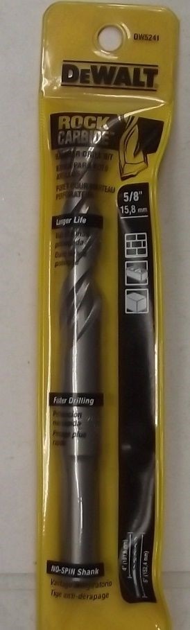 Dewalt DW5241 5/8" x 4" x 6" Rock Carbide Spiral Hammer Drill Bit