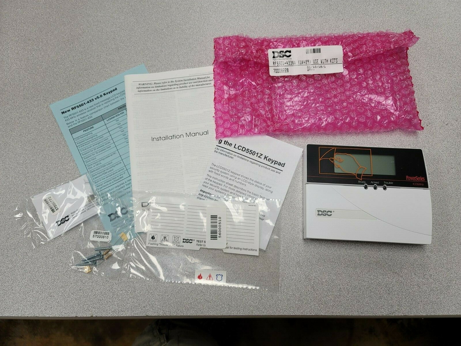 DSC RF5501-433 Fixed Message Keypad PowerSeries with Wireless Receiver NEW