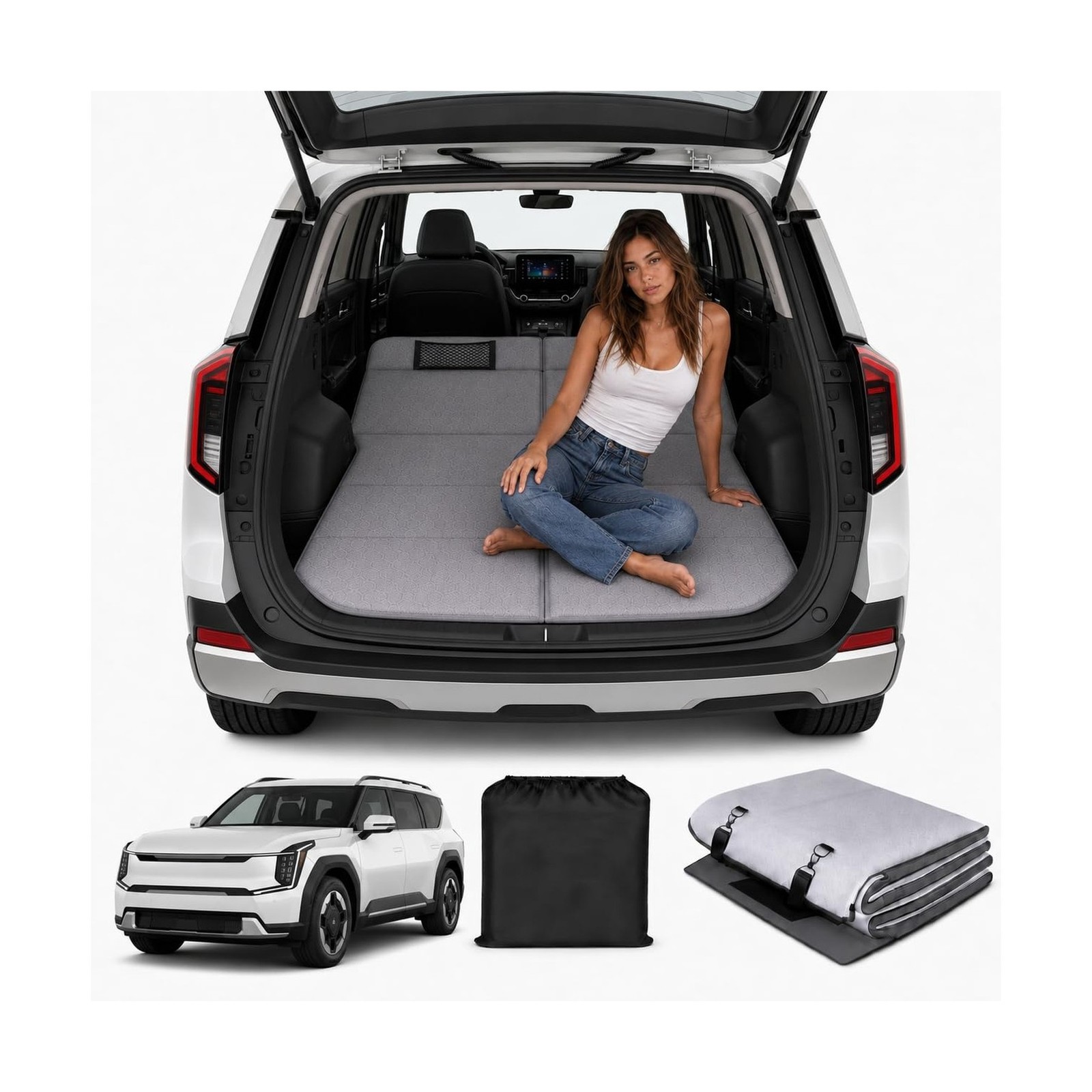 Car Mattress for Kia EV9 2024-2026 Non-Inflatable Car Camping Mattress, Folda...