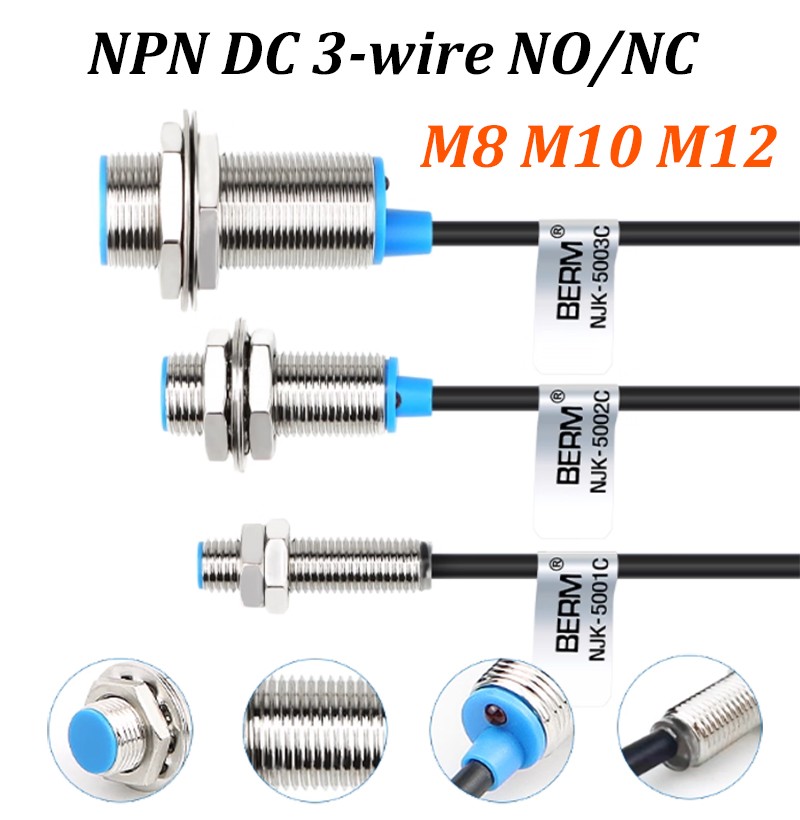NJK-5001/5002/5003 M8 M12 M18 Hall Proximity Switch Sensor 3-wire NPN NO and NC