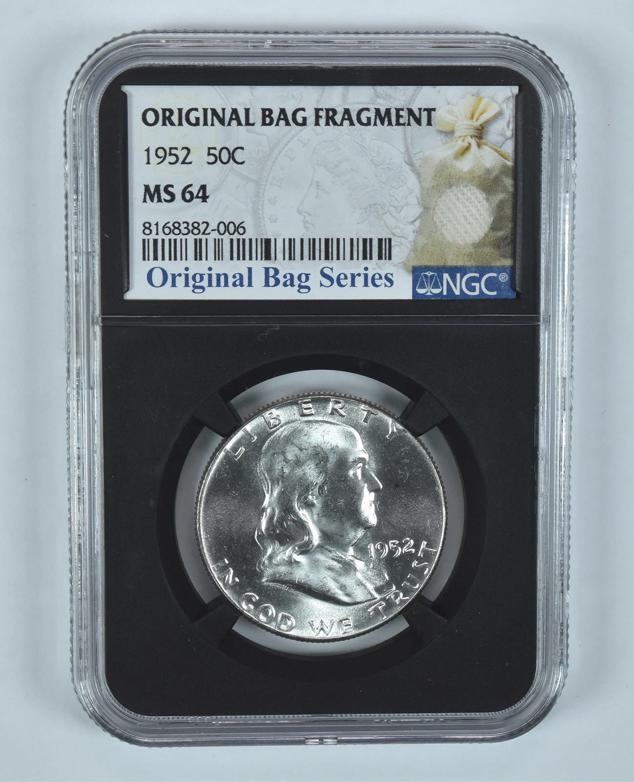 1952 Franklin Half Dollar Original Bag Fragment MS64 NGC