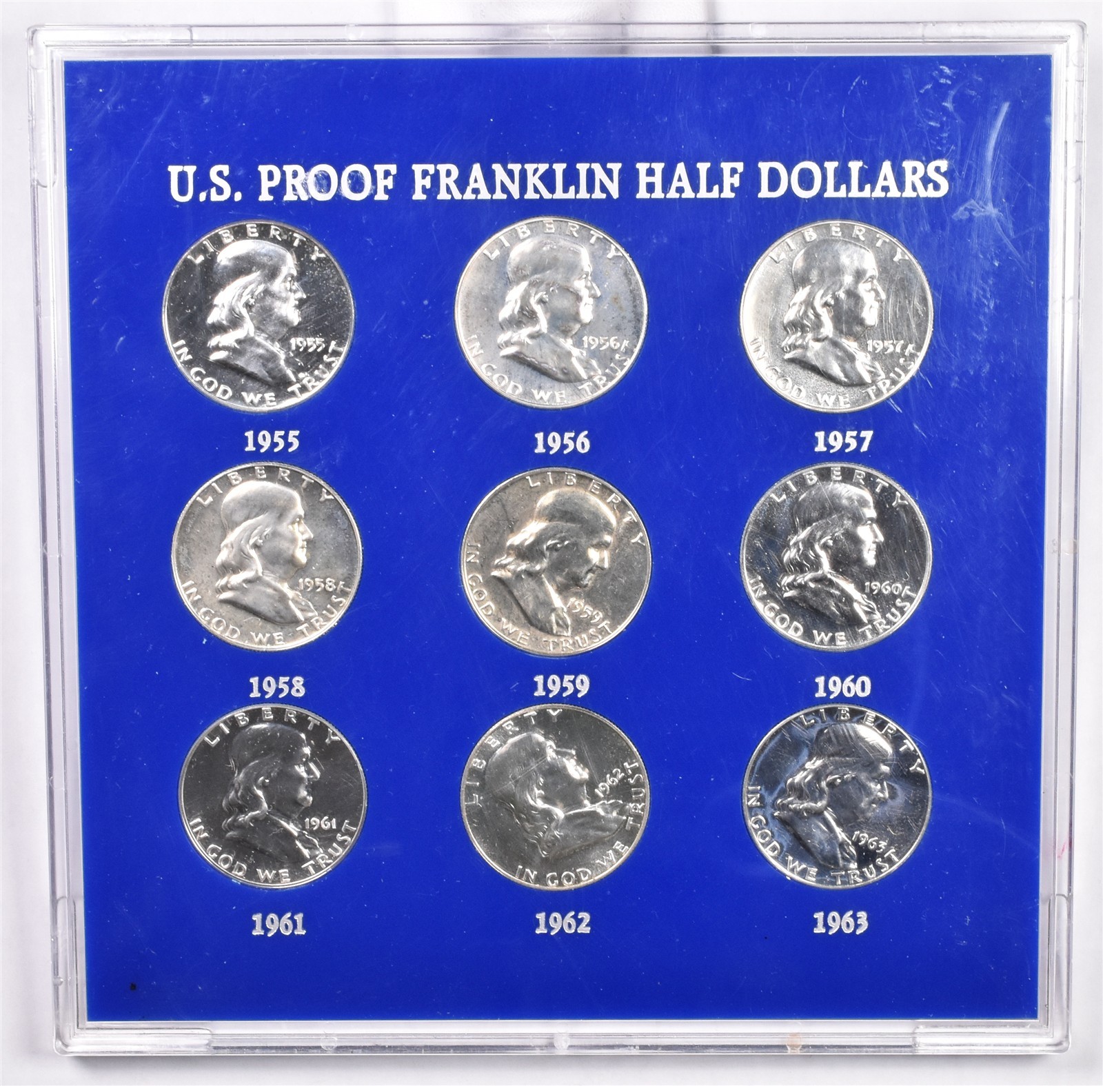 1955-1963 Franklin Silver Half Dollar - 9 Coin Proof Set