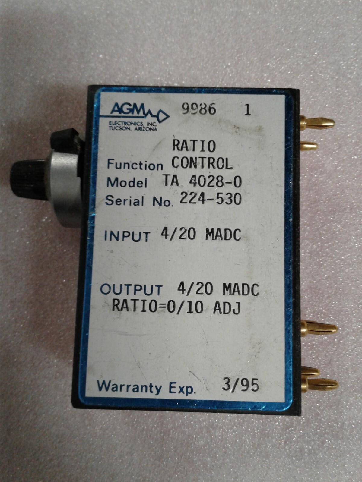 AGM Electronics TA 4028-0 Ratio Control 4/20MADC