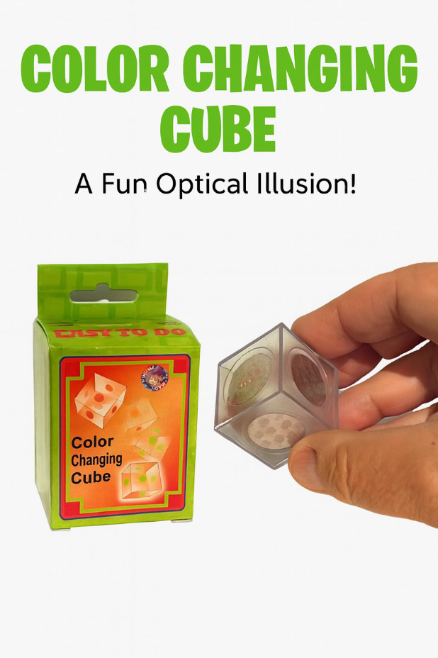 COLOR CHANGING CUBE Magic Trick Mini Pocket Box Close Up Optical Illusion Change