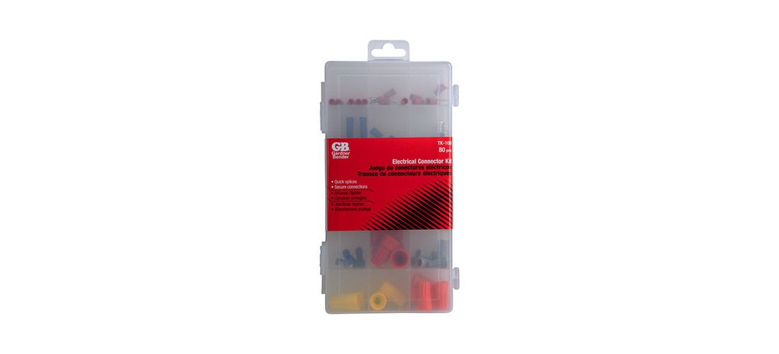 Wire Connector Kit, Solderless, Assorted, For: 22 to 10 AWG Wire, 100 -Piece - p