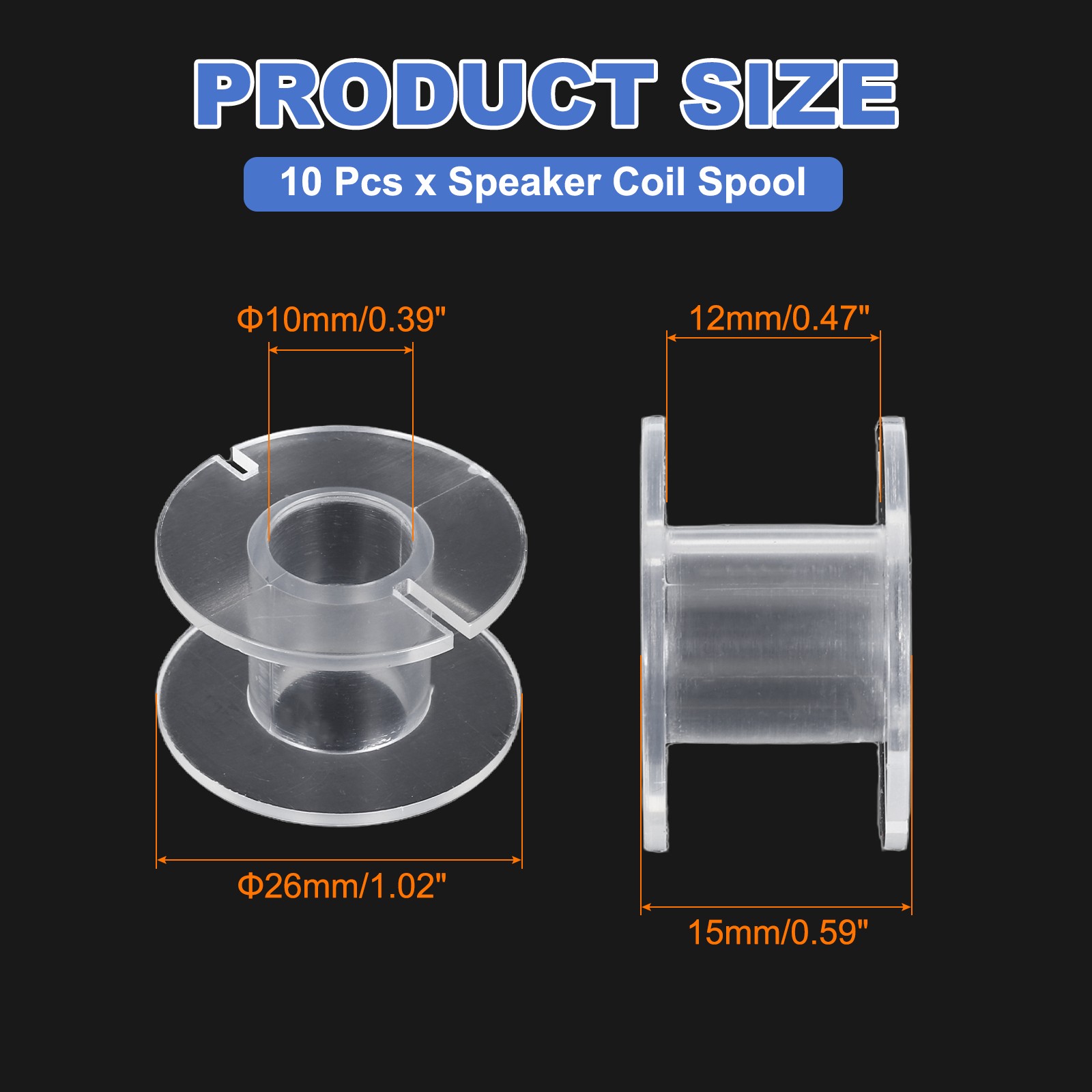 10pcs Speaker Crossover Bobbin Spools Coil, 26x15mm ABS Empty Spools