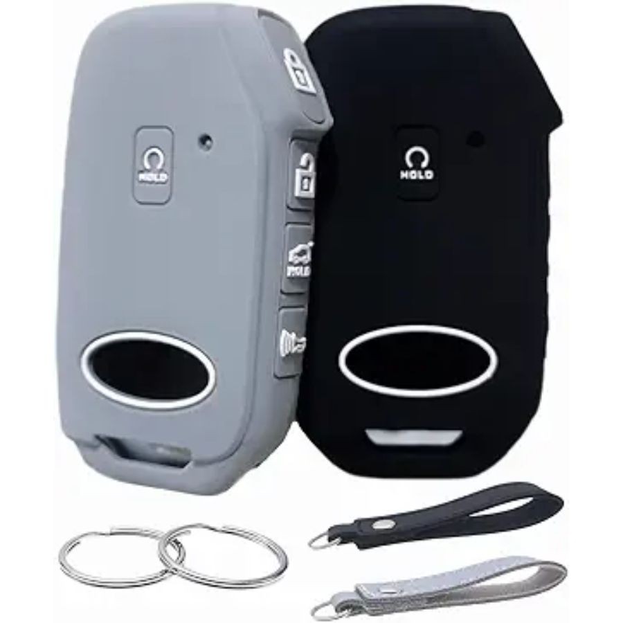 Silicone Rubber Key Fob Cover Compatible with 2022-2024 Cadenza Forte Black Grey