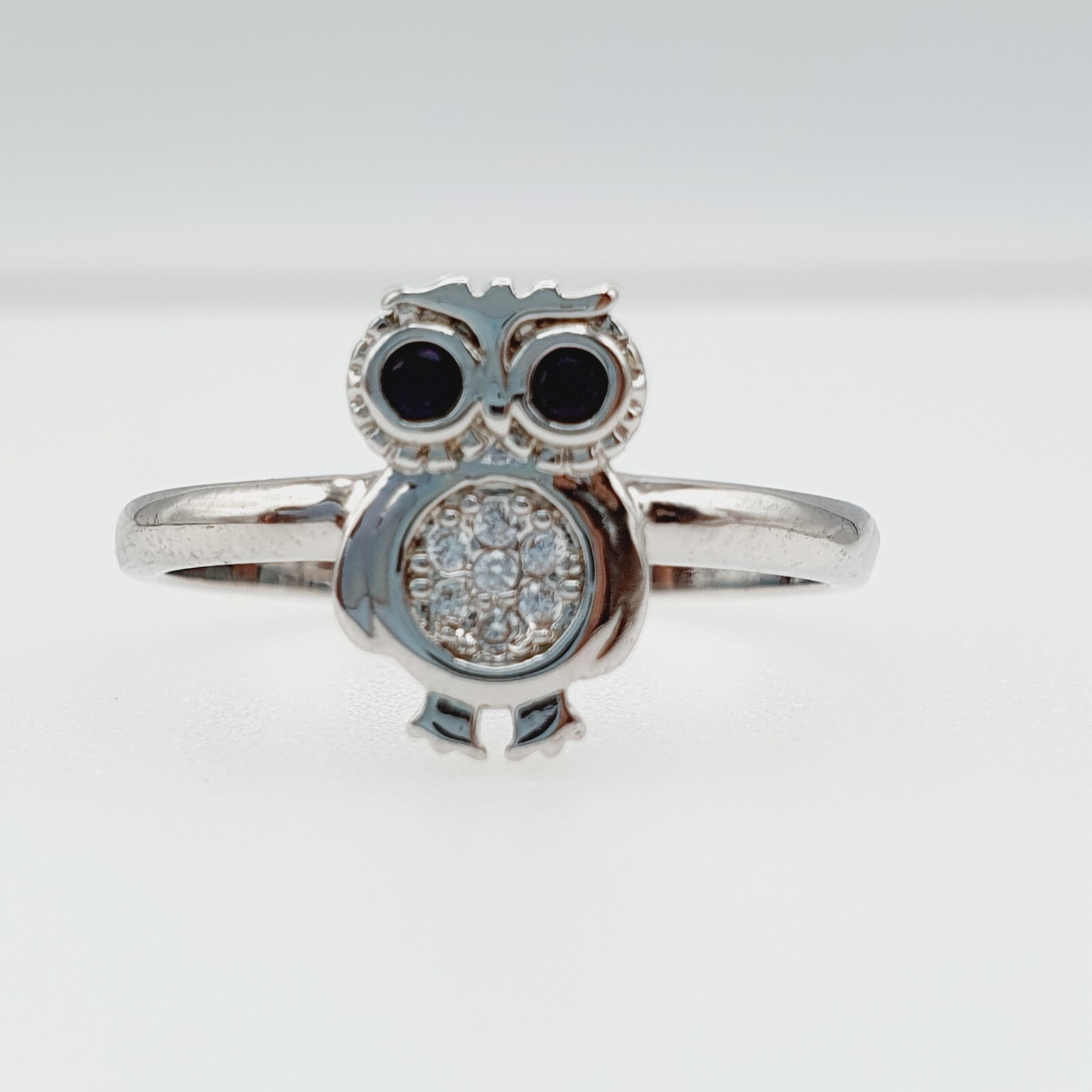 Cute Owl Ring For Valentine Gift 1.85 Ct CZ Classy Gorgeous Ring Silver Plated