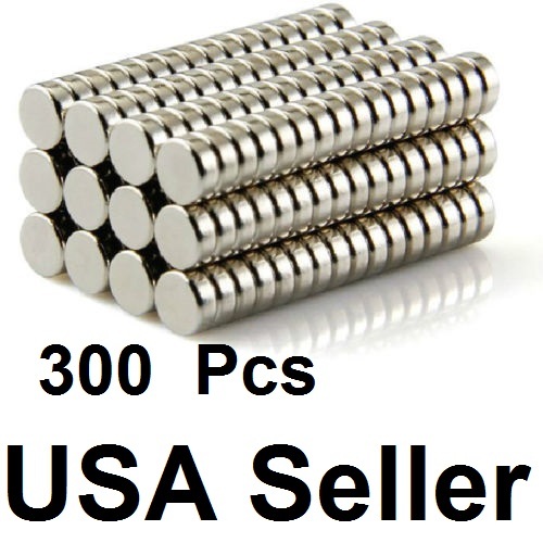 300 pc 3mm x 1.5mm Disc Rare-Earth Neodymium Magnets Magnet 1/8 inch x 1/16 inch