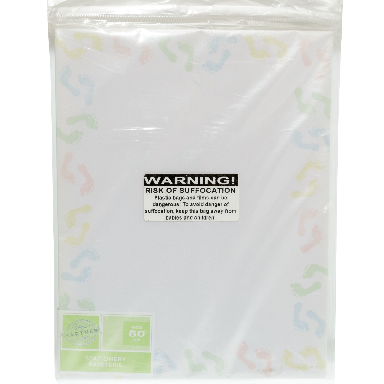 Gartner Pastel Pitter Patter Baby Feet, 2 Packs of 50 Letter Stationary Paper